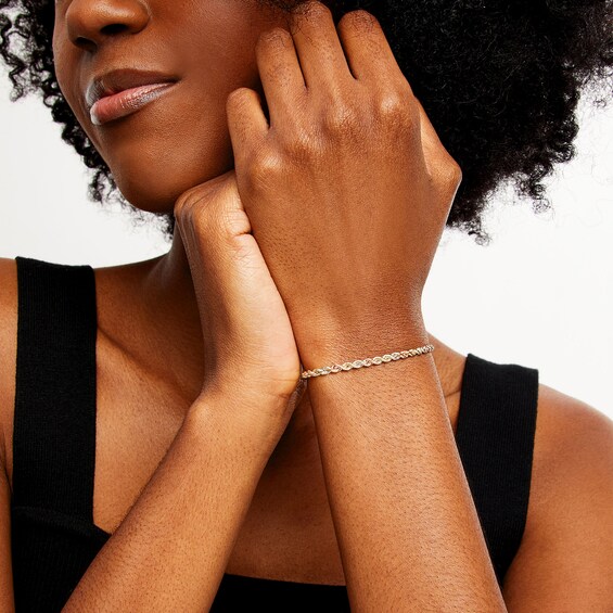 3.0mm Rope Chain Bracelet in Semi-Solid 14K Tri-Tone Gold - 7.5"