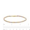 Thumbnail Image 3 of 3.0mm Rope Chain Bracelet in Semi-Solid 14K Tri-Tone Gold - 7.5"