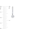 Thumbnail Image 3 of 1 CT. T.W. Diamond Flower Dangle Hoop Earrings in 10K White Gold