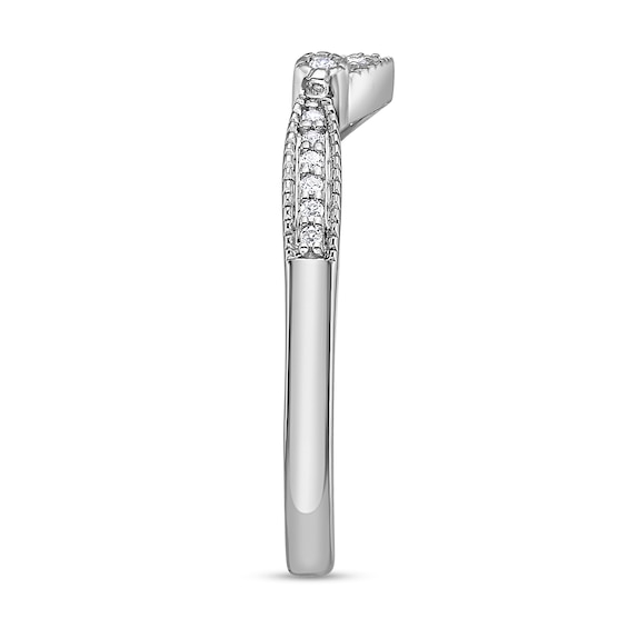 1/10 CT. T.w. Diamond Contour Band in 10K White Gold