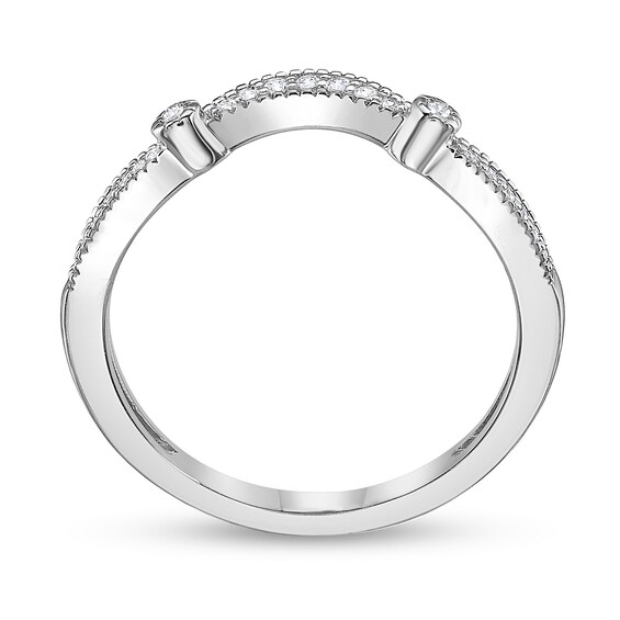 1/10 CT. T.w. Diamond Contour Band in 10K White Gold