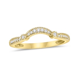 1/10 CT. T.W. Diamond Contour Band in 10K Gold