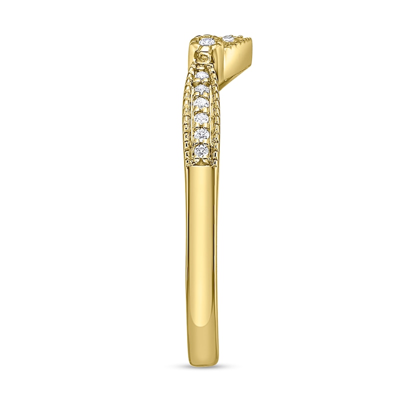 Main Image 2 of 1/10 CT. T.W. Diamond Contour Band in 10K Gold