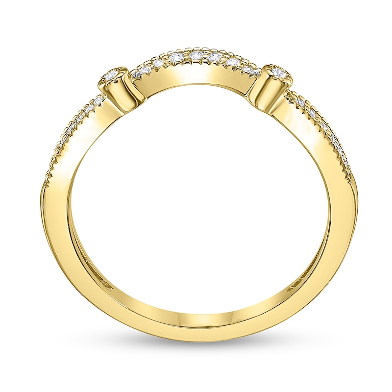 Main Image 3 of 1/10 CT. T.W. Diamond Contour Band in 10K Gold