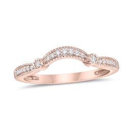 1/10 CT. T.W. Diamond Contour Band in 10K Rose Gold