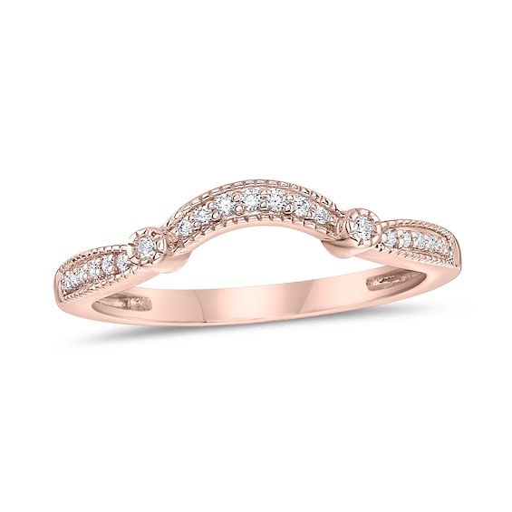 1/10 CT. T.w. Diamond Contour Band in 10K Rose Gold