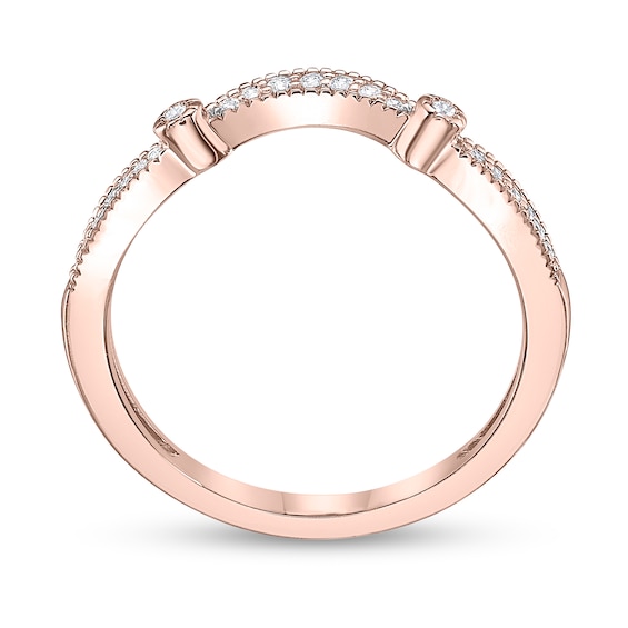 1/10 CT. T.w. Diamond Contour Band in 10K Rose Gold