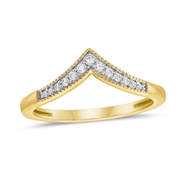 1/10 CT. T.W. Diamond Chevron Band in 10K Gold