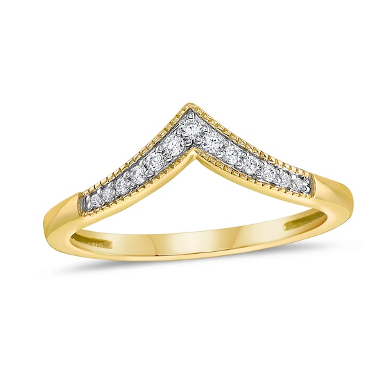 1/10 CT. T.w. Diamond Chevron Band in 10K Gold
