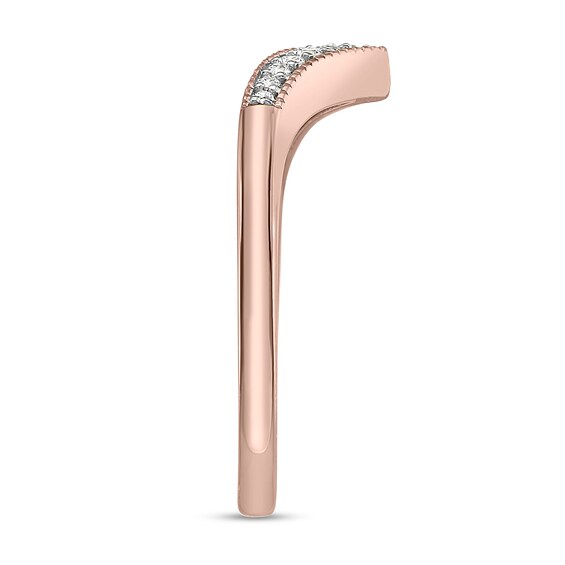 1/10 CT. T.w. Diamond Chevron Band in 10K Rose Gold