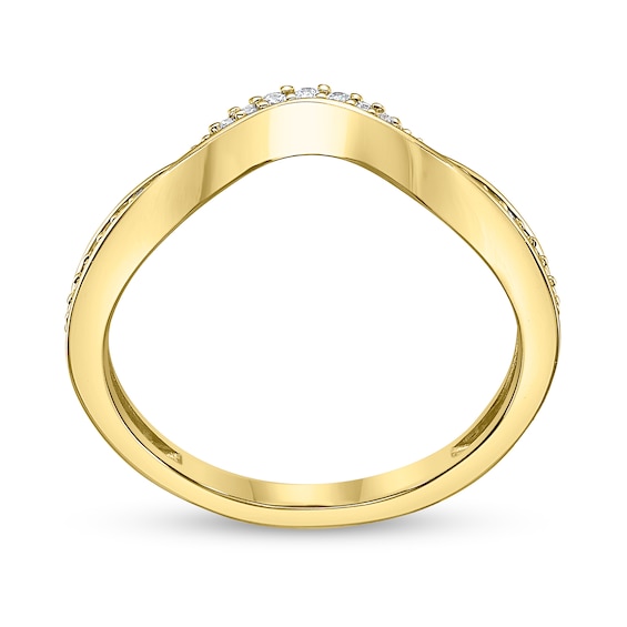 1/10 CT. T.w. Diamond Wave Contour Band in 10K Gold