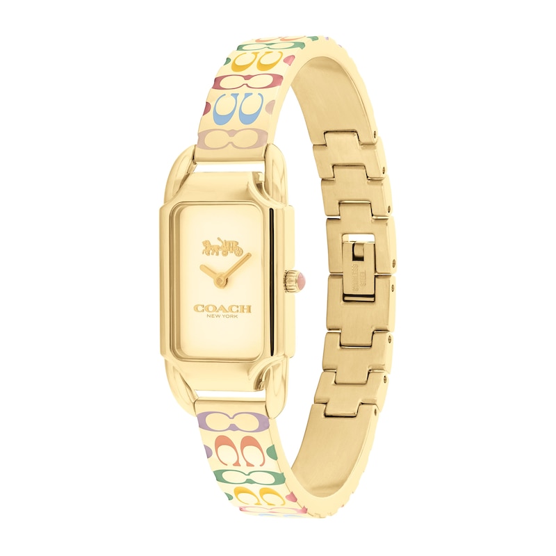 Ladies' Coach Cadie Gold-Tone Stainless Steel Bangle Bracelet Watch (Model 14504195)