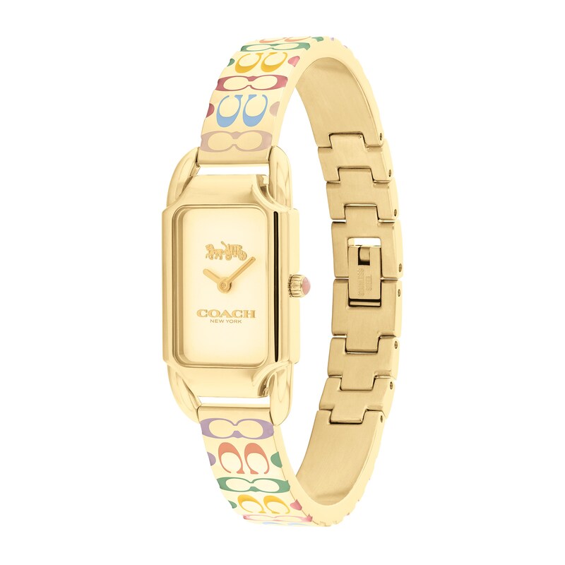 Ladies' Coach Cadie Gold-Tone Stainless Steel Bangle Bracelet Watch (Model 14504195)