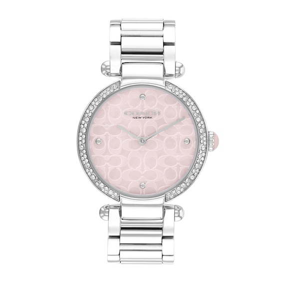 Ladies' Coach Cary Crystal Accent Watch with Pink Mother-of-Pearl Dial (Model: 14504182)