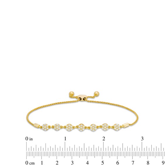 1/2 CT. T.w. Diamond Flower Bolo Bracelet in 10K Gold