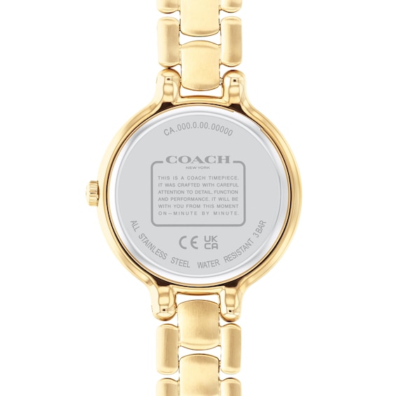 Ladies' Coach Chelsea Crystal Accent Gold-Tone IP Watch with Green Dial (Model: 14504251)