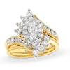Thumbnail Image 1 of 2 CT. T.W. Marquise Diamond Shadow Frame Bypass Shank Bridal Set in 14K Gold