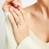 Thumbnail Image 2 of 2 CT. T.W. Marquise Diamond Shadow Frame Bypass Shank Bridal Set in 14K Gold