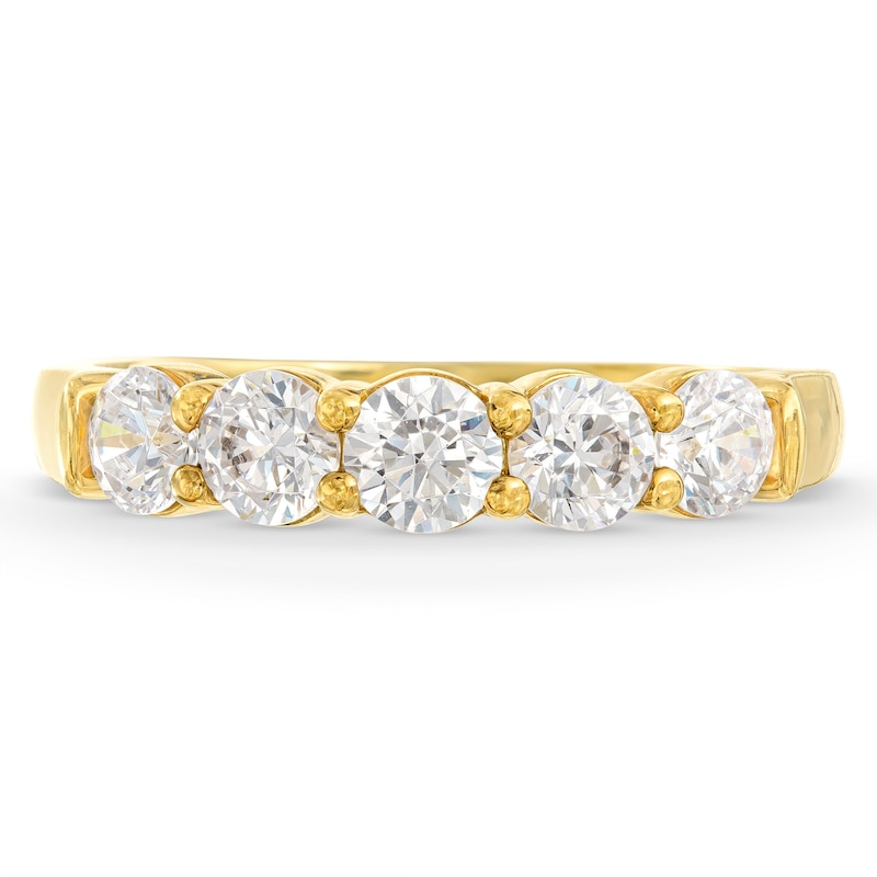 Main Image 4 of 1 CT. T.W. Diamond Five Stone Anniversary Band in 14K Gold