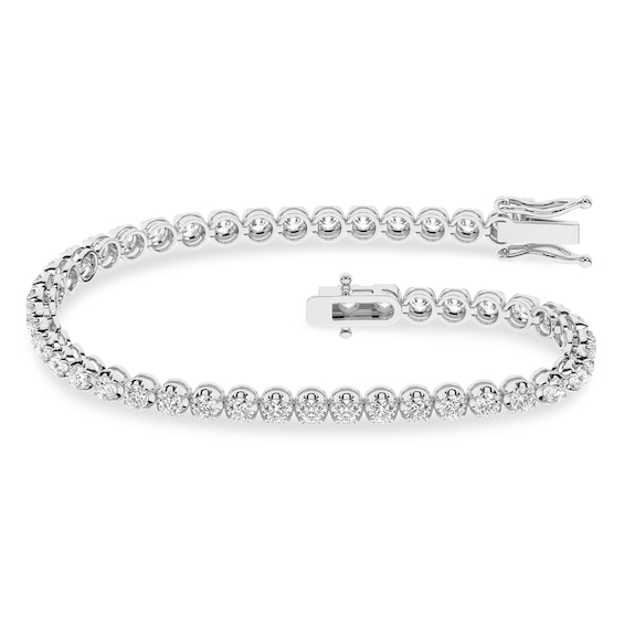 3 CT. T.w. Certified Lab-Created Tennis Bracelet in 14K White Gold (F/Si2)