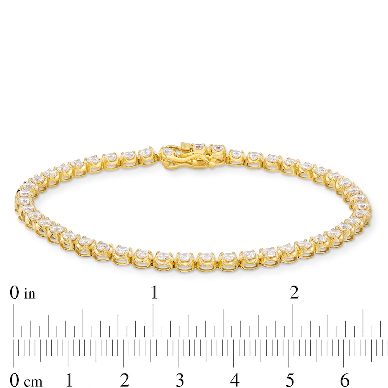 14K Solid Gold Two Row Prong Set Diamond Tennis Bracelet