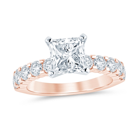 2-/2 CT. T.w. Princess-Cut Diamond Engagement Ring in 14K Rose Gold (I/I2