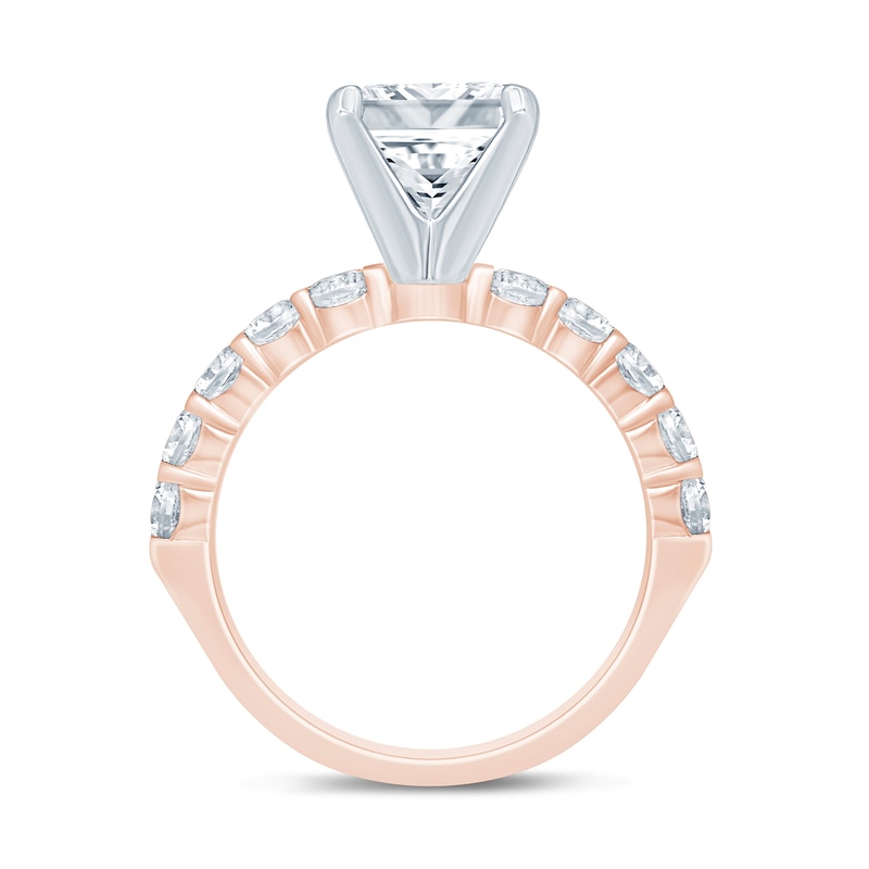 Main Image 4 of 2-1/2 CT. T.W. Princess-Cut Diamond Engagement Ring in 14K Rose Gold (I/I2)