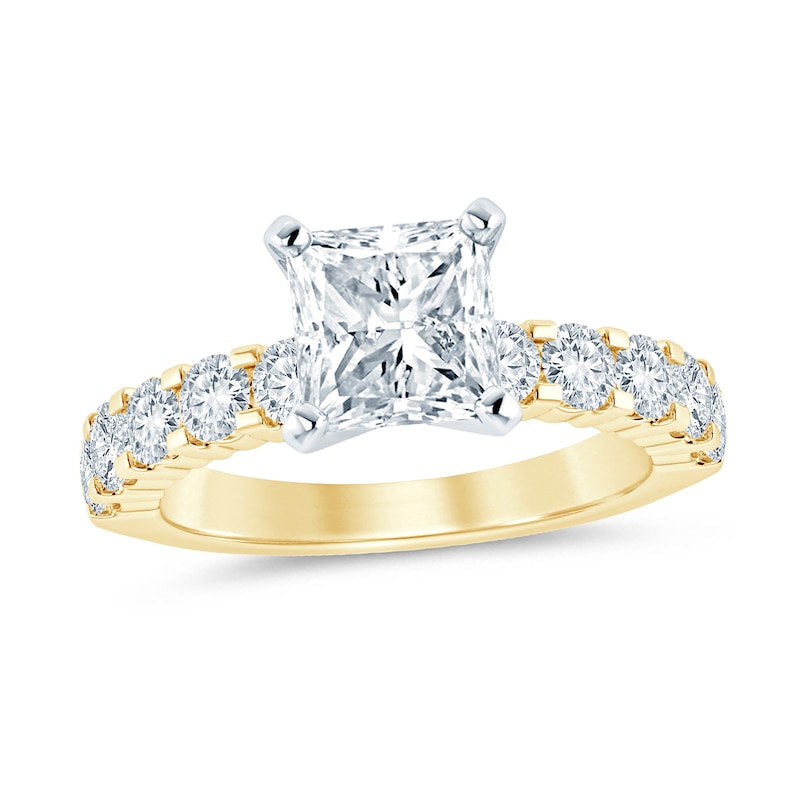 Main Image 1 of 2-1/2 CT. T.W. Princess-Cut Diamond Engagement Ring in 14K Gold (I/I2)