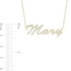 Thumbnail Image 1 of White Lab-Created Sapphire Cursive Name Necklace in Sterling Silver with 14K Gold Plate (1 Line)