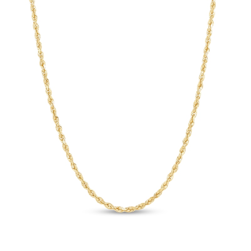 Main Image 1 of Diamond-Cut 3.8mm Rope Chain Necklace in Solid 14K Gold - 26"