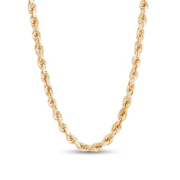 Diamond-Cut 6.5mm Rope Chain Necklace in Solid 14K Gold - 26"