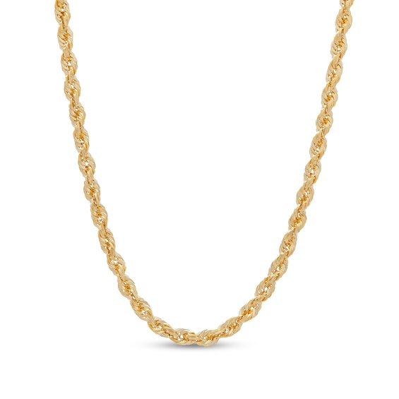 Diamond-Cut 3.8mm Rope Chain Necklace in Solid 14K Gold - 24"