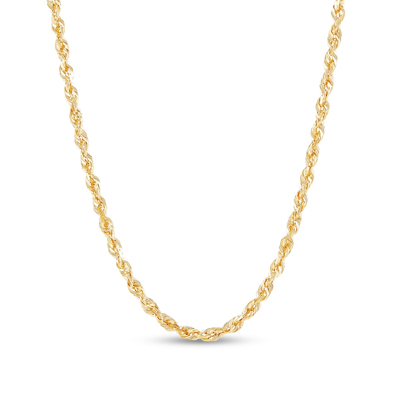 Main Image 1 of Diamond-Cut 1.6mm Rope Chain Necklace in Solid 14K Gold - 22"