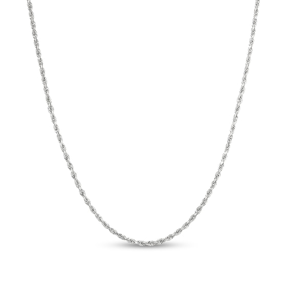 Diamond-Cut 1.6mm Rope Chain Necklace in Solid 14K White Gold - 22"