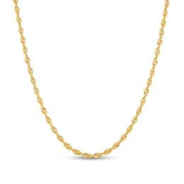 Diamond-Cut 2.4mm Rope Chain Necklace in Solid 14K Gold - 16"