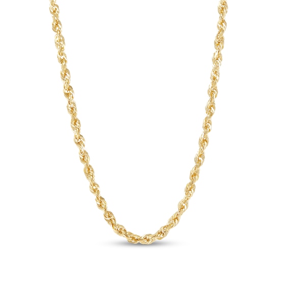 Diamond-Cut 3.0mm Rope Chain Necklace in Solid 14K Gold - 18"
