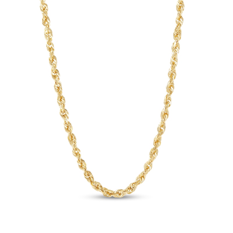 Main Image 1 of Diamond-Cut 3.0mm Rope Chain Necklace in Solid 14K Gold - 18"