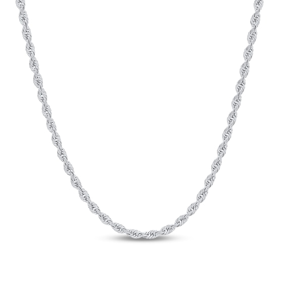 Diamond-Cut 3.0mm Rope Chain Necklace in Solid 14K White Gold - 22"