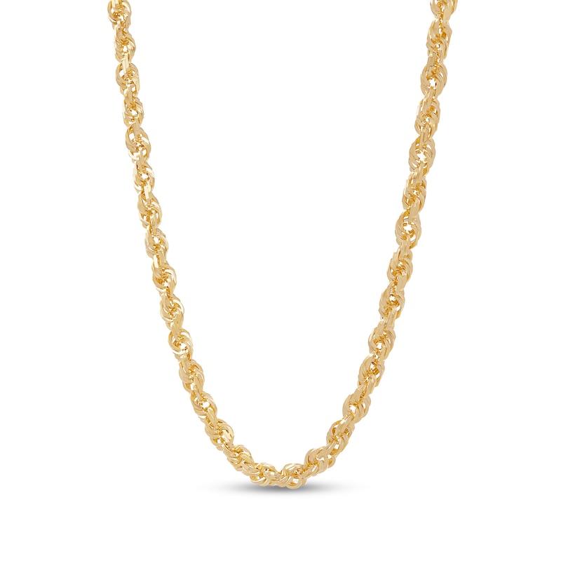 Main Image 1 of Diamond-Cut 5.5mm Rope Chain Necklace in Solid 14K Gold - 24"