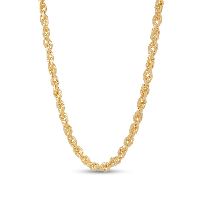 Main Image 1 of Diamond-Cut 5.5mm Rope Chain Necklace in Solid 14K Gold - 26"
