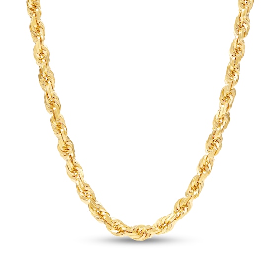 Diamond-Cut 6.5mm Rope Chain Necklace in Solid 14K Gold - 22"