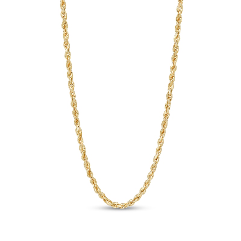 Main Image 1 of Diamond-Cut 3.8mm Rope Chain Necklace in Solid 14K Gold - 22"