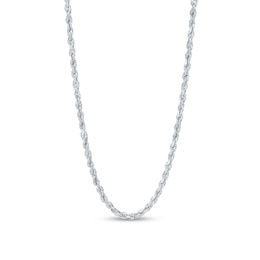 Diamond-Cut 3.8mm Rope Chain Necklace in Solid 14K White Gold - 20"