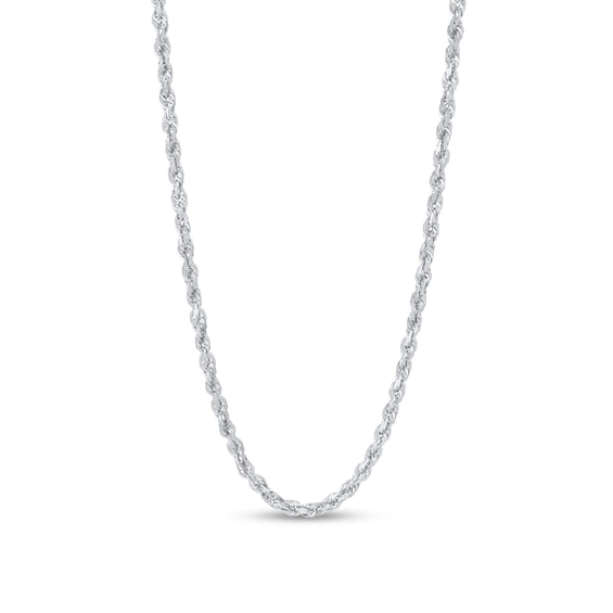 Diamond-Cut 3.8mm Rope Chain Necklace in Solid 14K White Gold - 20"