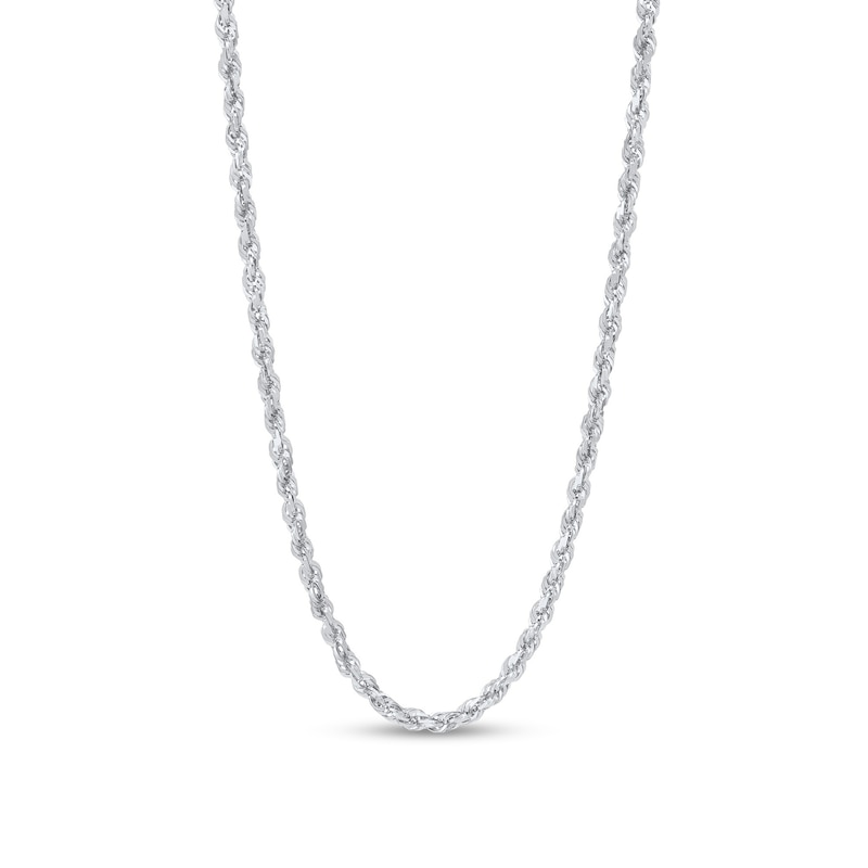 Main Image 1 of Diamond-Cut 3.8mm Rope Chain Necklace in Solid 14K White Gold - 20"