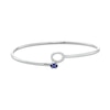 Thumbnail Image 3 of Sideways Oval Blue and White Lab-Created Sapphire Frame Flexible Bangle in Sterling Silver