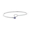 Thumbnail Image 2 of Sideways Oval Blue and White Lab-Created Sapphire Frame Flexible Bangle in Sterling Silver