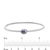 Thumbnail Image 4 of Sideways Oval Blue and White Lab-Created Sapphire Frame Flexible Bangle in Sterling Silver