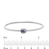 Thumbnail Image 3 of Sideways Oval Blue and White Lab-Created Sapphire Frame Flexible Bangle in Sterling Silver