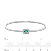 Thumbnail Image 4 of Sideways Emerald-Cut Lab-Created Emerald and White Lab-Created Sapphire Frame Flexible Bangle in Sterling Silver
